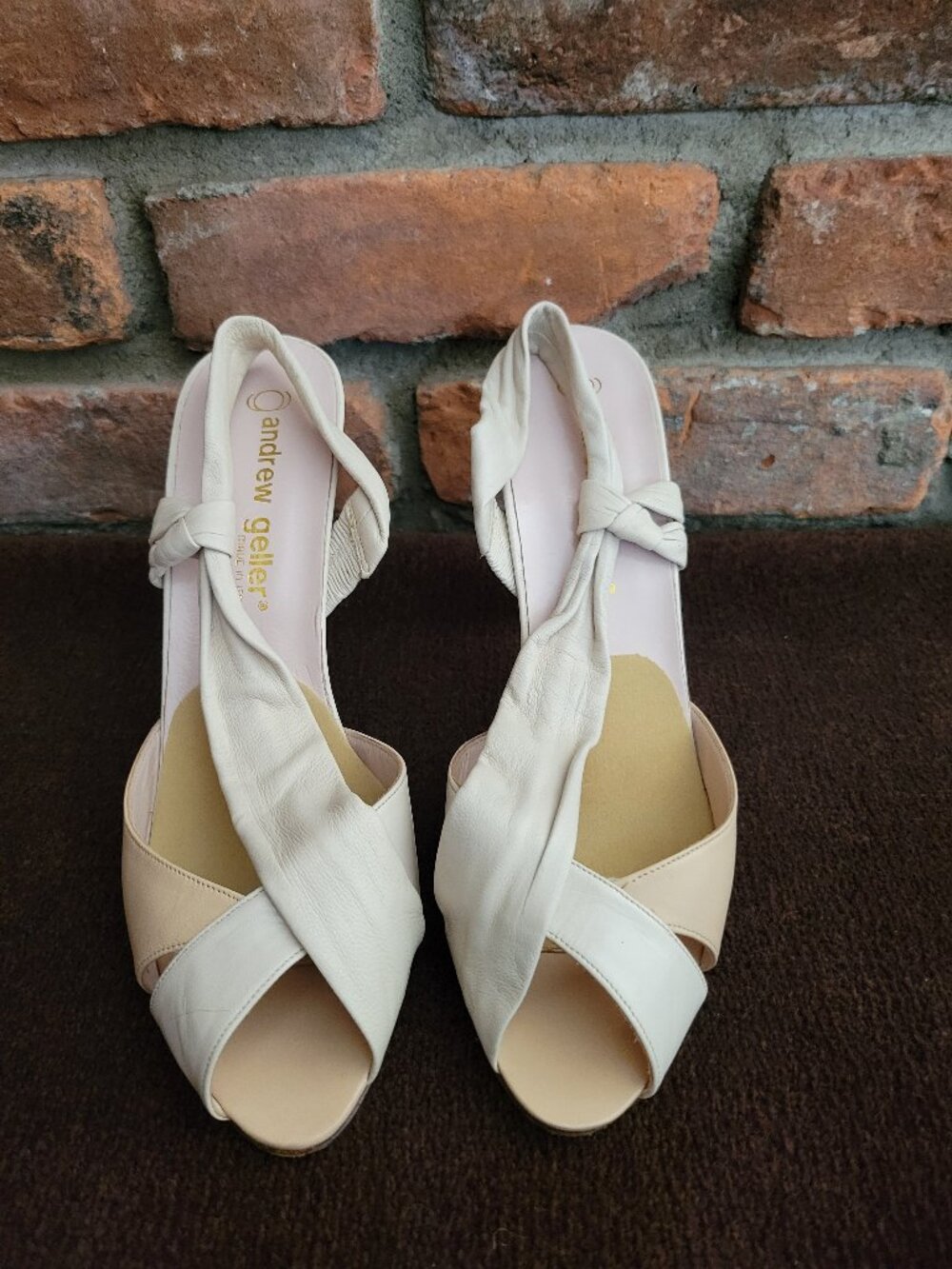 Vintage Andrew Geller Orchard Tan/Peach Slings, Women's 8.5